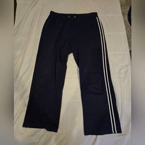 New York Laundry Womens Jogger Petite XL Blue & White Striped Pants